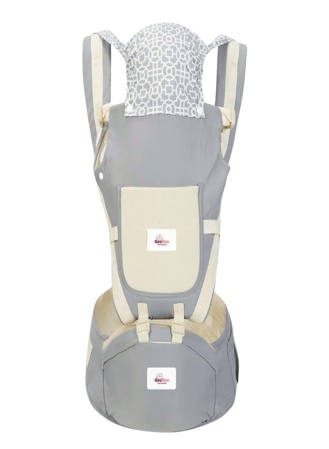 GOODOO Tiny Treasures Soft Baby Carrier, Baby Carrier Bag for 0 to 2 Year Old, 5 in 1 Carry Option, Grey - Image 1