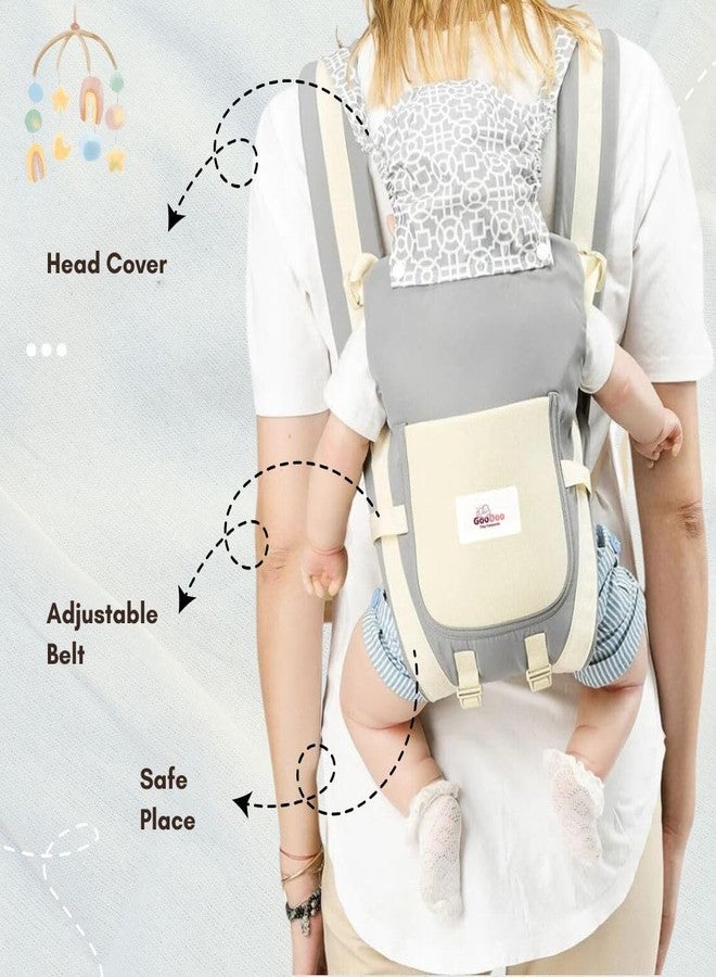 GOODOO Tiny Treasures Soft Baby Carrier, Baby Carrier Bag for 0 to 2 Year Old, 5 in 1 Carry Option, Grey - Image 4