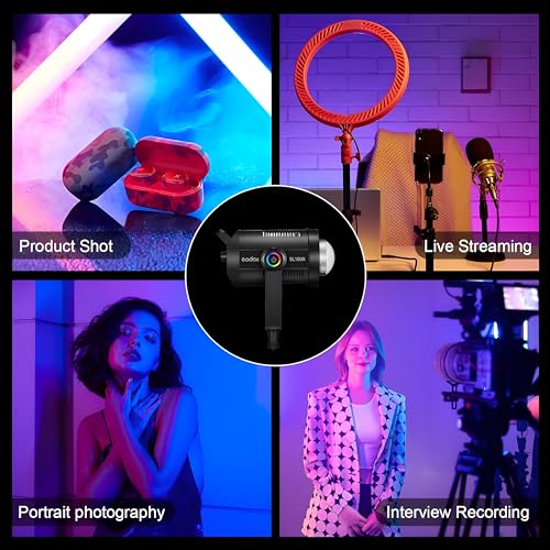 Godox SL150R 165W RGB LED Video Light | 5600K@1m CRI≥96, TLCI≥96 14 FX Effects Bowens Mount Silent Continuous Output Lighting APP/2.4G Control 360° for Video Recording, Portrait, Photography - Image 2