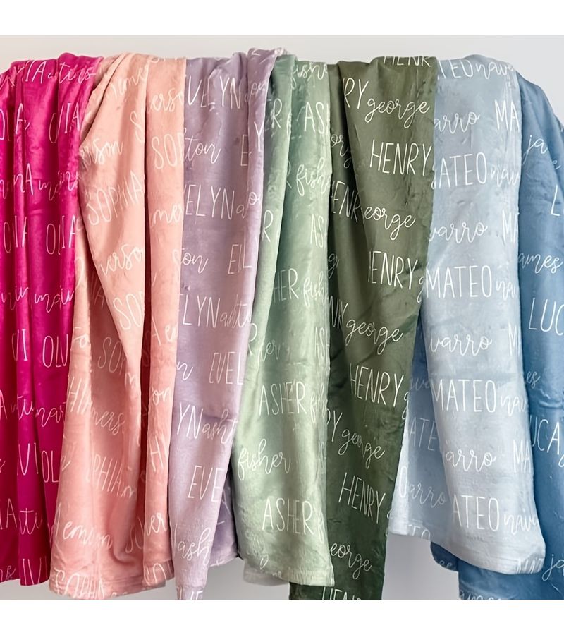 Premium Personalized Sky Blue Flannel Blanket With Name Uploaded Text Soft Hypoallergenic Skin Friendly Throw For Bedroom Travel Office All Season 150x230 Cm - Image 1