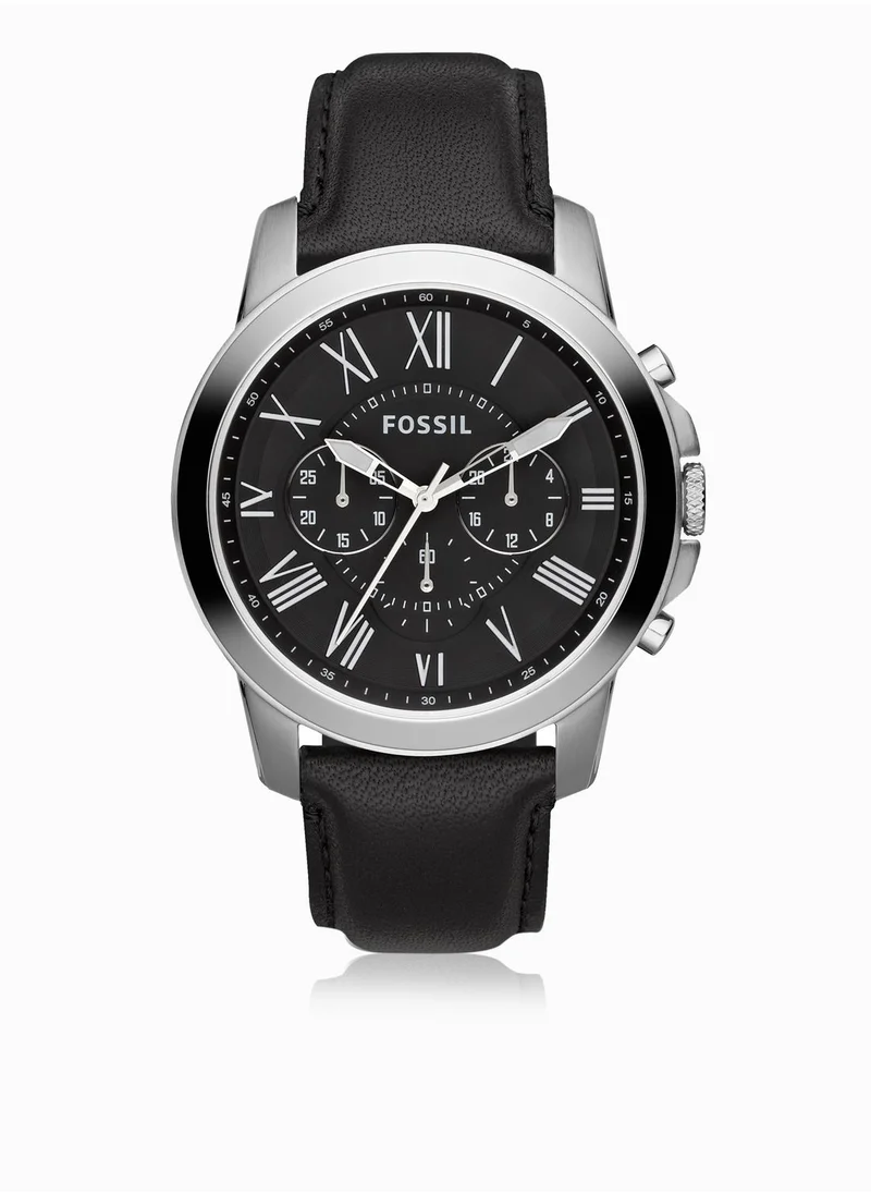 FOSSIL Grant Black Leather Watch