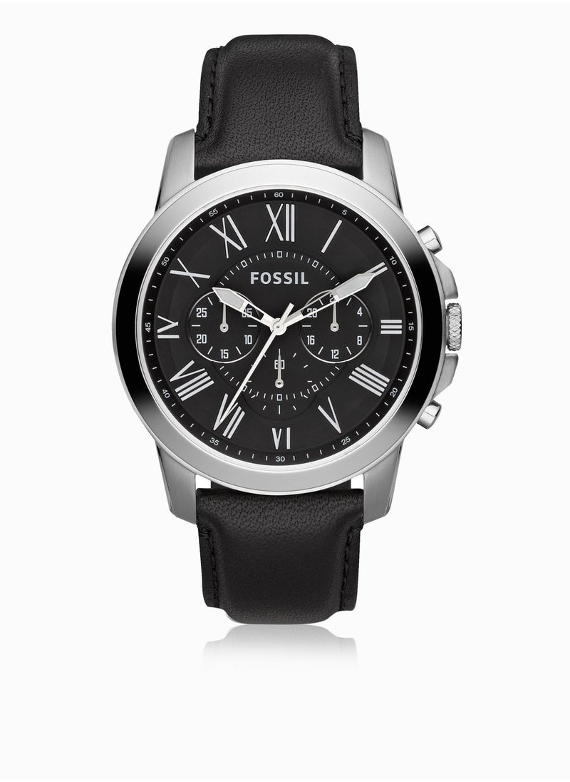 FOSSIL Grant Black Leather Watch  - Image 1