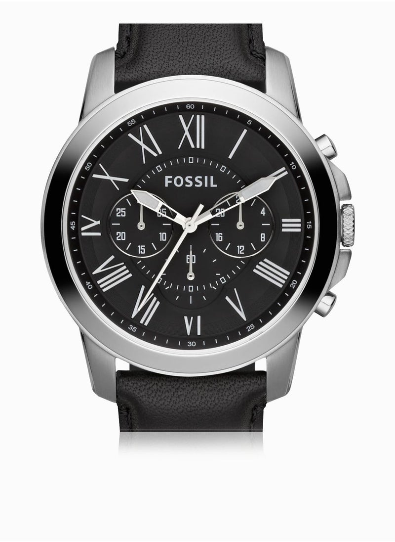 FOSSIL Grant Black Leather Watch  - Image 3