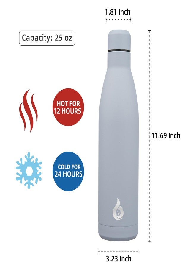 BJPKPK Insulated Water Bottle 25oz Stainless Steel Water Bottles Reusable Metal Thermos Water Bottle Keep Cold And Hot,Mist Grey - Image 2