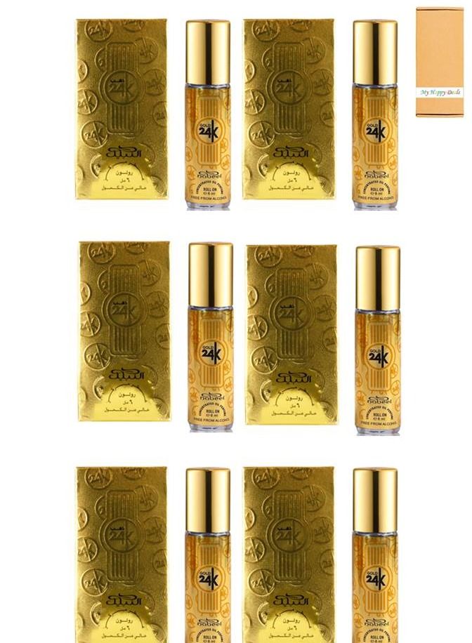 Nabeel 6 Pcs Nabeel Gold 24K Alcohol Free Roll On Oil Perfume 6ML - Image 1