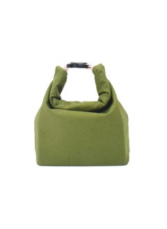SYOSI Reusable Lunch Bag Insulated Handbag Smile Tote bag with Handle for Women Work Picnic or Travel (Olive Green)  - Image 4