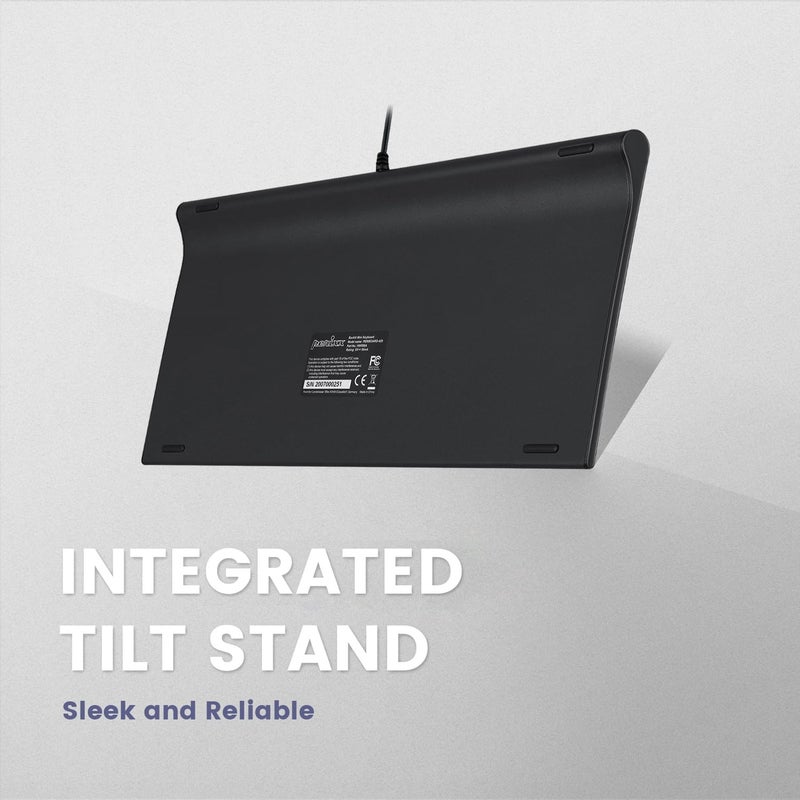 Perixx PERIBOARD-429 US Wired Mini Backlit Keyboard - Thin and Silent Scissor Keys - White Backlight Color - US English - Image 4