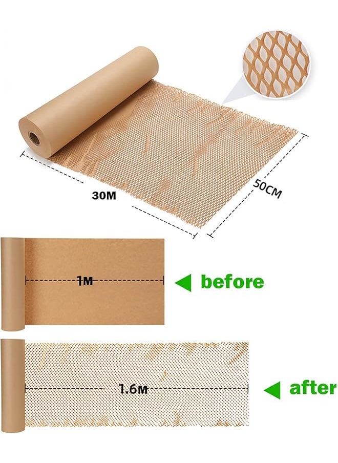 erorex - Honeycomb Packing Paper Eco Protective Packaging Material For Gift Boxes Sustainable Alternative To Bubble Wrap For Moving Shipping Wrapping - Image 1