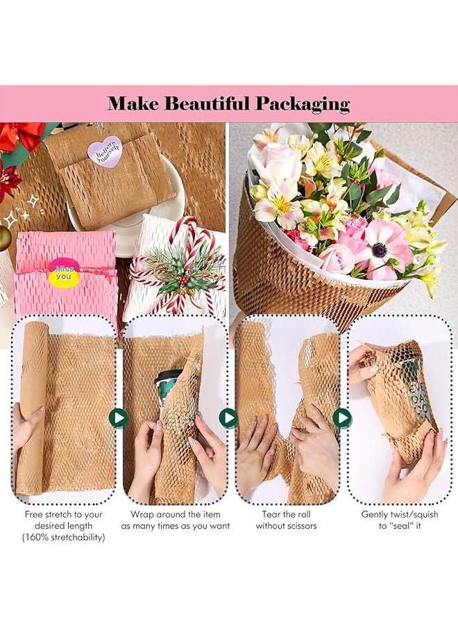 erorex - Honeycomb Packing Paper Eco Protective Packaging Material For Gift Boxes Sustainable Alternative To Bubble Wrap For Moving Shipping Wrapping - Image 1