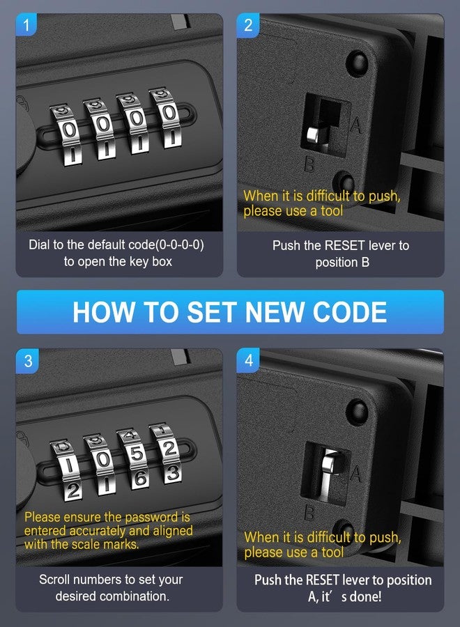 Temracha Portable Lock Box, Temracha 4-Digit Combination Lock Box for Travel, Waterproof Anti-Theft Small Safe Box with Removable Chain, Personal Cash Box for Gym, Hotel, Dorm, Travel - Image 4