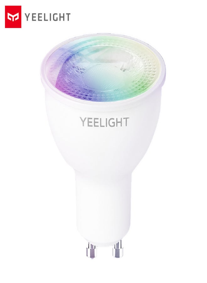 يلايت مصباح Yeelight الذكي GU10 W1 متعدد الألوان 4.5 واط، قابل للتعتيم وتعديل درجة حرارة اللون، موفر للطاقة، تحكم ذكي عبر التطبيق/الصوت، متوافق مع Google SmartThings، نطاق درجة حرارة اللون 2700-6500 كلفن، جهد التشغيل 220-240 فولت، رقم الموديل YLDP004-A - Image 2