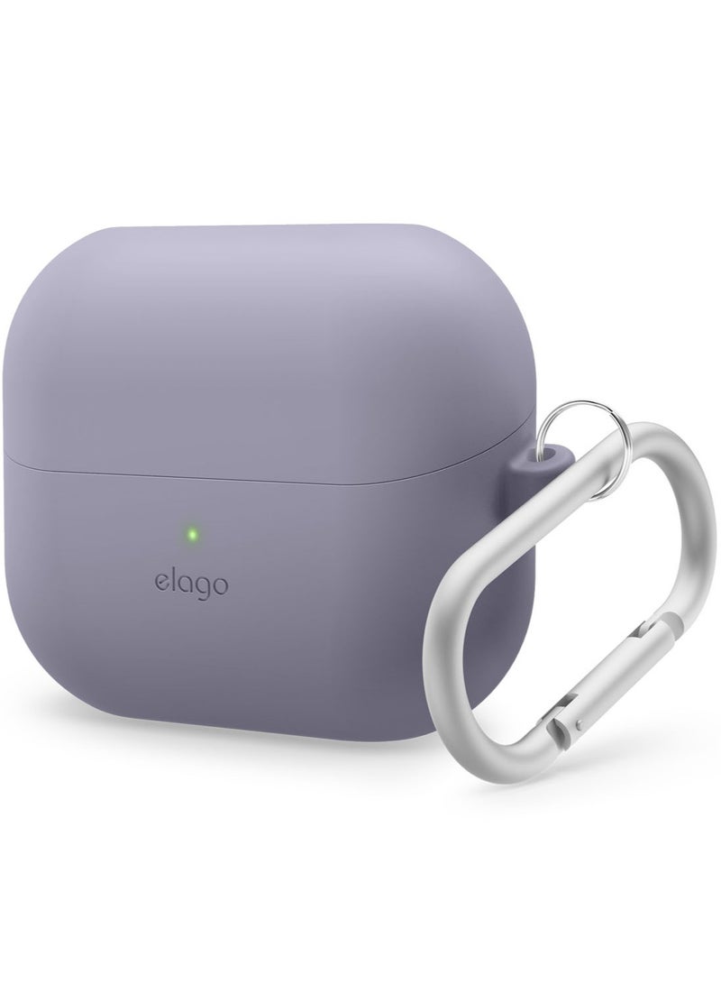 Elago Silicone Hang for Samsung Galaxy Buds3 and Galaxy Buds 3 Pro Case Cover with Carabiner - Lavender Grey - Image 1