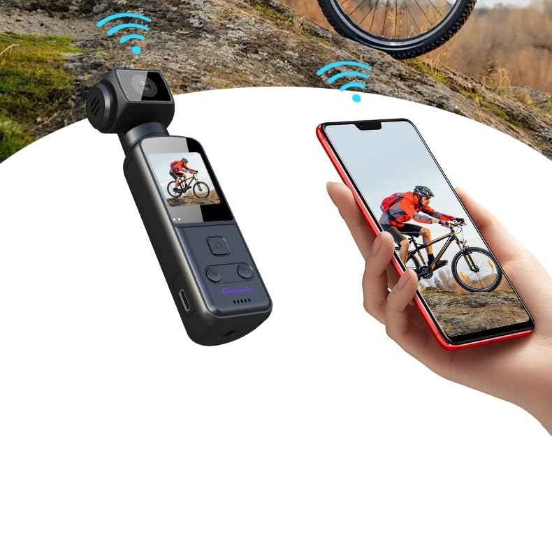 Cubonic K1 Pocket, 4K Ultra HD Enabled Camcorder, 270° Manual Rotatable Handheld Sports, Action Recorder for Outdoor, Riding, Diving, Shooting Compatible with Extenal Type-C Mic Vlogging Camera - Image 2