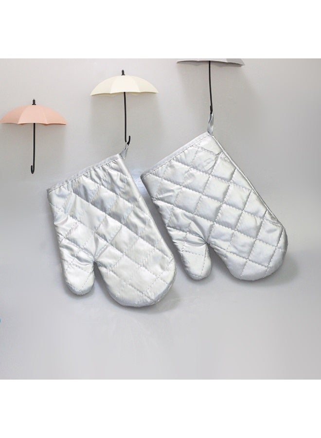 1pair Microwave Oven Heat Resistant Gloves Kitchen Essential Thicken Anti Steam Protect Long Professional Oven Mitts - Image 2