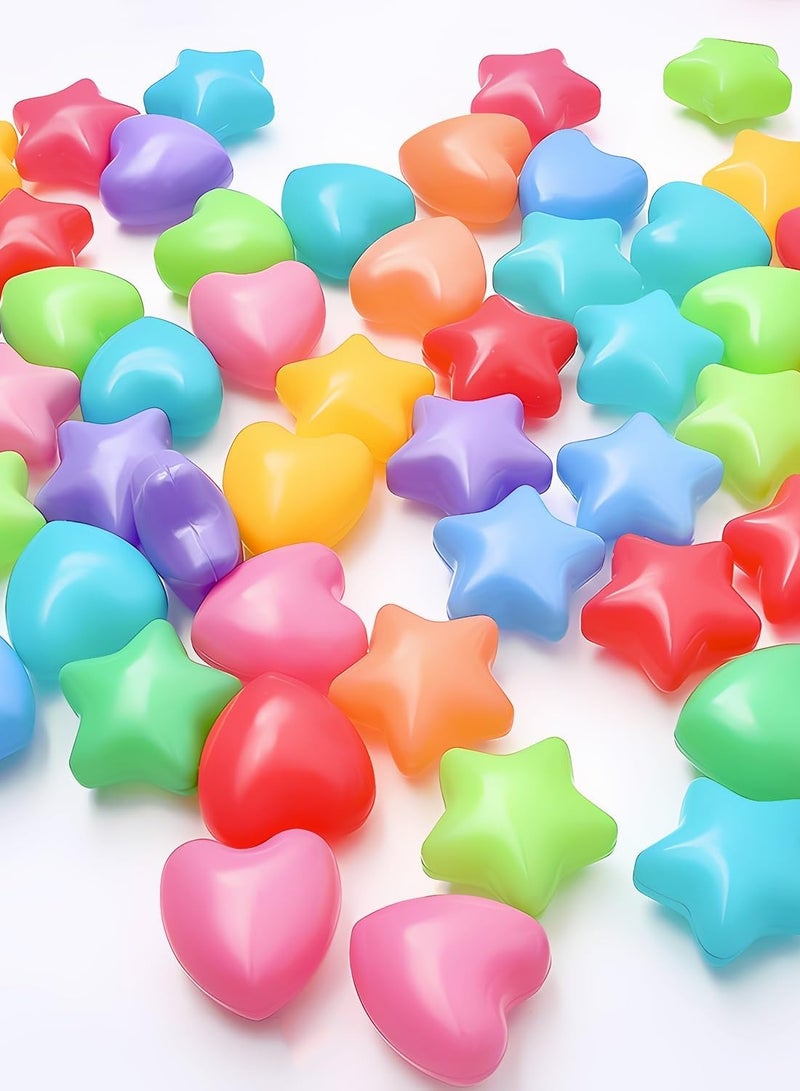 HALAMODO 100pcs Colorful Star Heart Shaped Ocean Balls Swimming Ball Pit for Boy Girl Fun Pool for Parties Educational Play for Bathtub Activities - Image 2