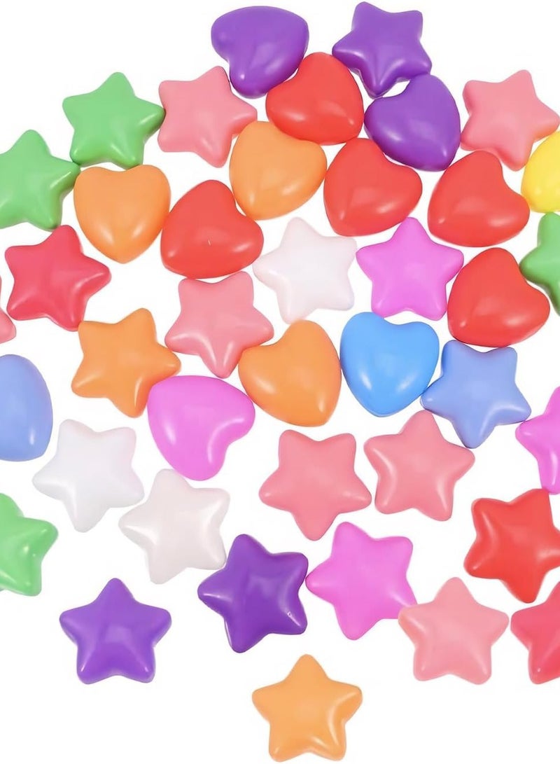 HALAMODO 100pcs Colorful Star Heart Shaped Ocean Balls Swimming Ball Pit for Boy Girl Fun Pool for Parties Educational Play for Bathtub Activities - Image 1