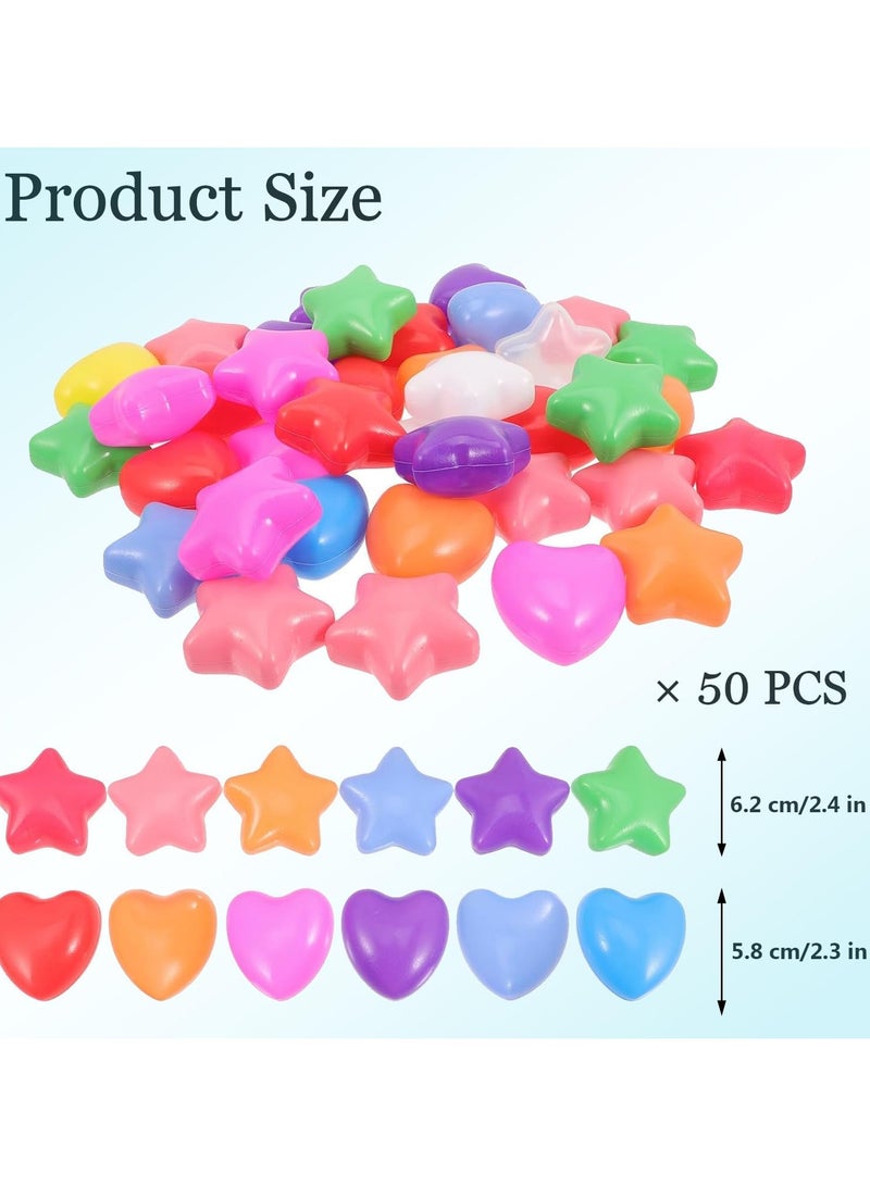HALAMODO 100pcs Colorful Star Heart Shaped Ocean Balls Swimming Ball Pit for Boy Girl Fun Pool for Parties Educational Play for Bathtub Activities - Image 3