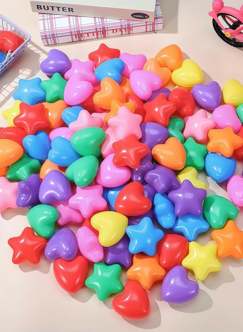 HALAMODO 100pcs Colorful Star Heart Shaped Ocean Balls Swimming Ball Pit for Boy Girl Fun Pool for Parties Educational Play for Bathtub Activities - Image 4
