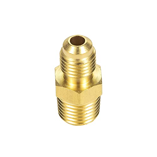 Breezliy 2 PCS Brass Tube Fitting, Half Union Gas Adapter 1/4" Flare x 1/4" NPT Male Pipe Connector - Image 2
