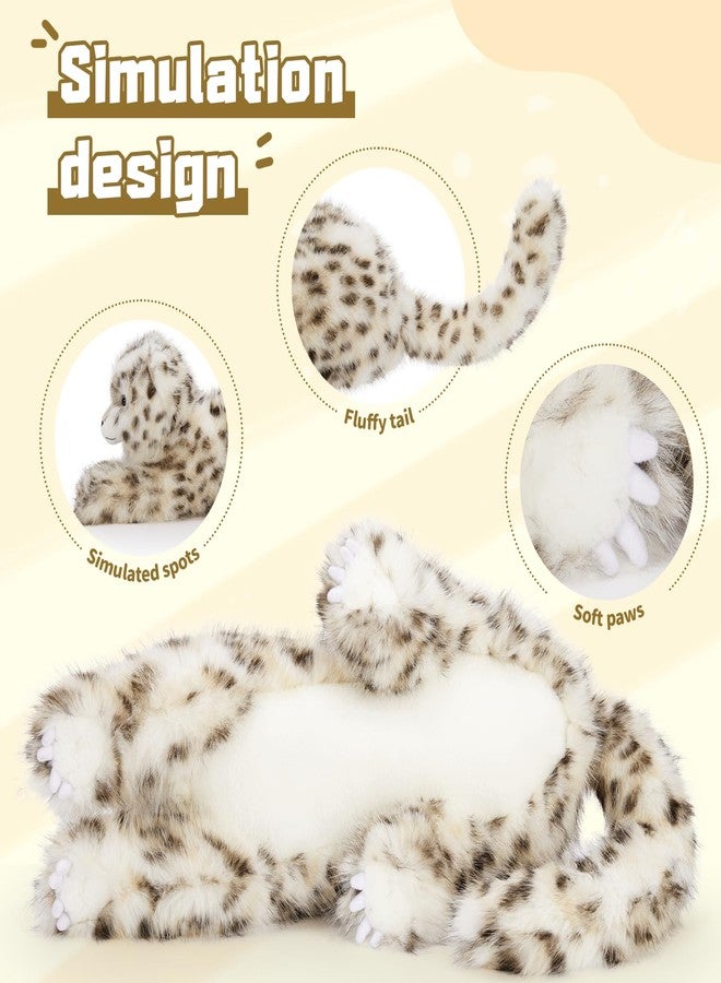 MaoGoLan ماو غولان دمية نمر الثلج بحجم 35 بوصة، لعبة نمر عملاقة للأطفال، حيوانات الغابة المحشوة الواقعية: فهد، أسد، نمر، هدية عيد الميلاد، عيد الفصح، عيد الحب، عيد الميلاد - Image 3