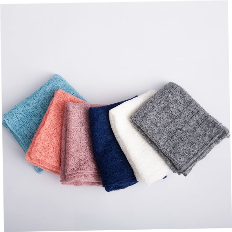 Milisten Mohair Baby Wrap Set For Newborn Photography Props Cream Color - Image 5