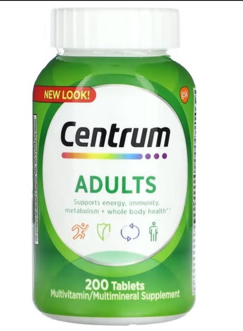 Centrum Adults Multivitamin /Multimineral Supplment- 200 Tablets - Image 1