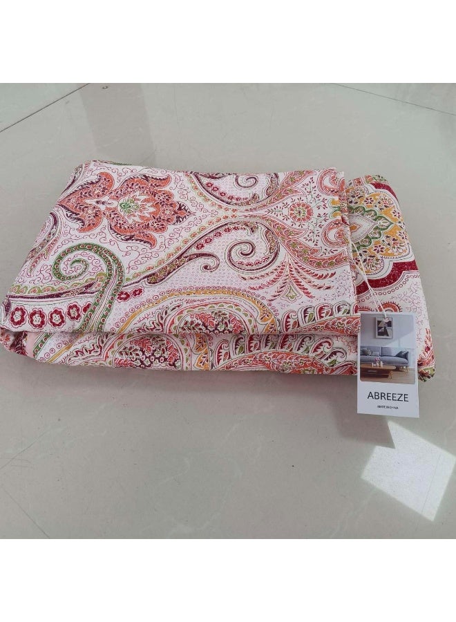 ABREEZE Pink Paisley Print Bed Sheet Set Boho Bedding Set Farmhouse Decor 4pc Luxury Bedding Set Bohemian Damask Medallion 1000TC Egyptian Cotton Queen Size - Image 3