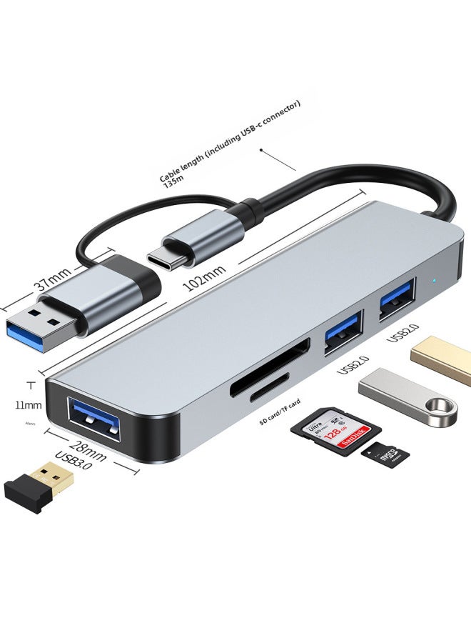 Neutral Usb Type C Docking Station Hub Seven-in-one Laptop Multi-interface Car One-to-four Hub Hub Hub - Image 1