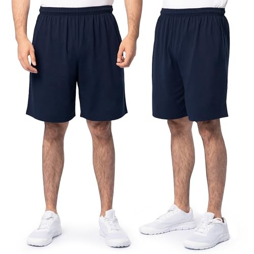 Fruit of the Loom Men's Eversoft Cotton Shorts with Pockets (S-4xl), 2 Pack-Navy - Image 1