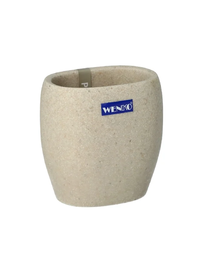 Wenko Puro Premium Quality Polyresin Tumbler Beige 9.3 x 9.5 x 6.6 cm 20474100