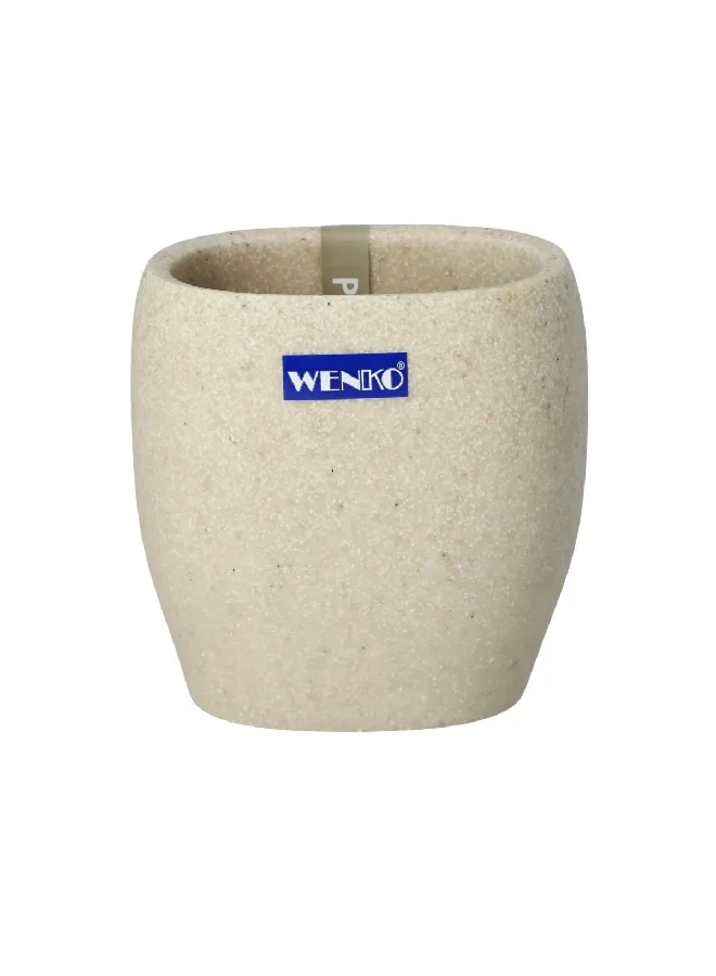 Wenko Puro Premium Quality Polyresin Tumbler Beige 9.3 x 9.5 x 6.6 cm 20474100