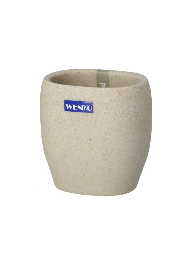 Wenko Puro Premium Quality Polyresin Tumbler Beige 9.3 x 9.5 x 6.6 cm 20474100 - Image 3