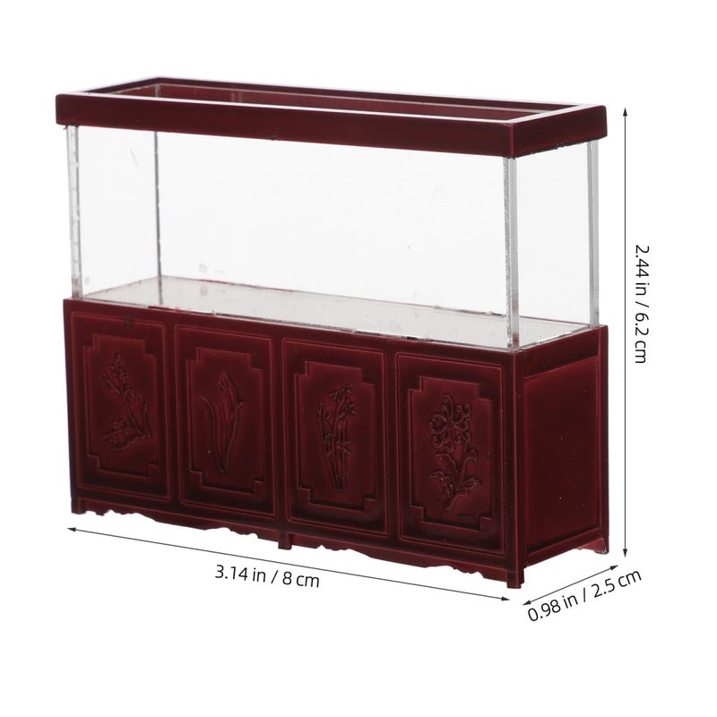 VOSAREA 12 Scale Mini Dollhouse Accessories - Vintage Fish Tank Aquarium Decoration for 12 Inch Dolls - for DIY Garden and Desk Decor 3x2 Inches - Image 2
