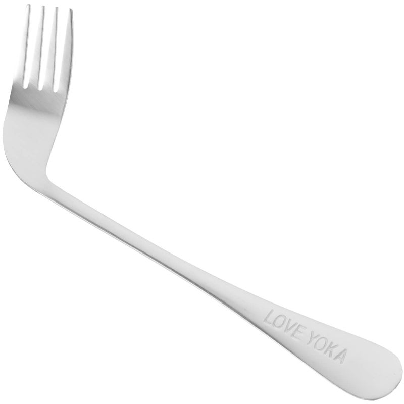 Stainless Steel Curved Left Hand Fork Lightweight Eating Aid For Seniors - Image 2