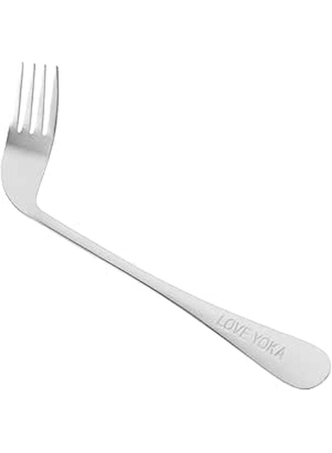 Stainless Steel Curved Left Hand Fork Lightweight Eating Aid For Seniors - Image 1