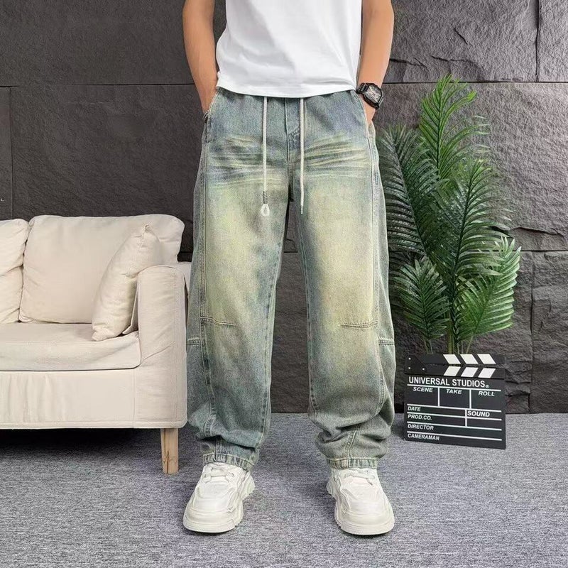 Unisex Classic Denim Jeans Loose Fit Daily Outdoor Wear - Image 3