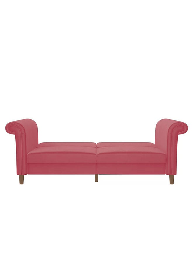 In-House Serena | Sofabed 2 In 1 Upholstered In Velvet - Dark Pink - Image 5
