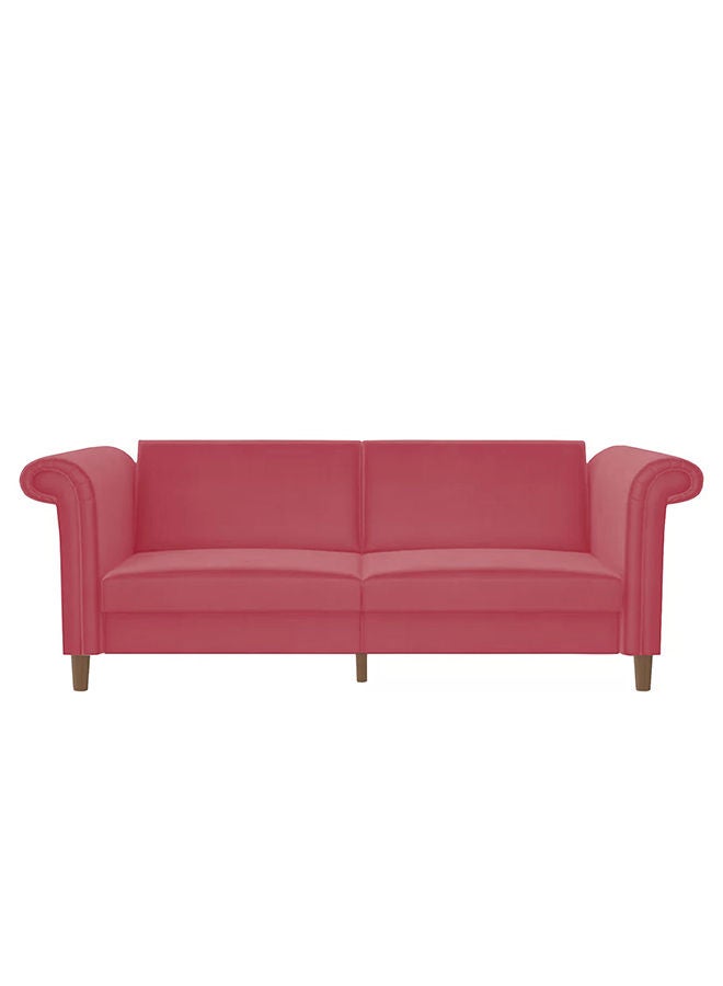 In-House Serena | Sofabed 2 In 1 Upholstered In Velvet - Dark Pink - Image 4