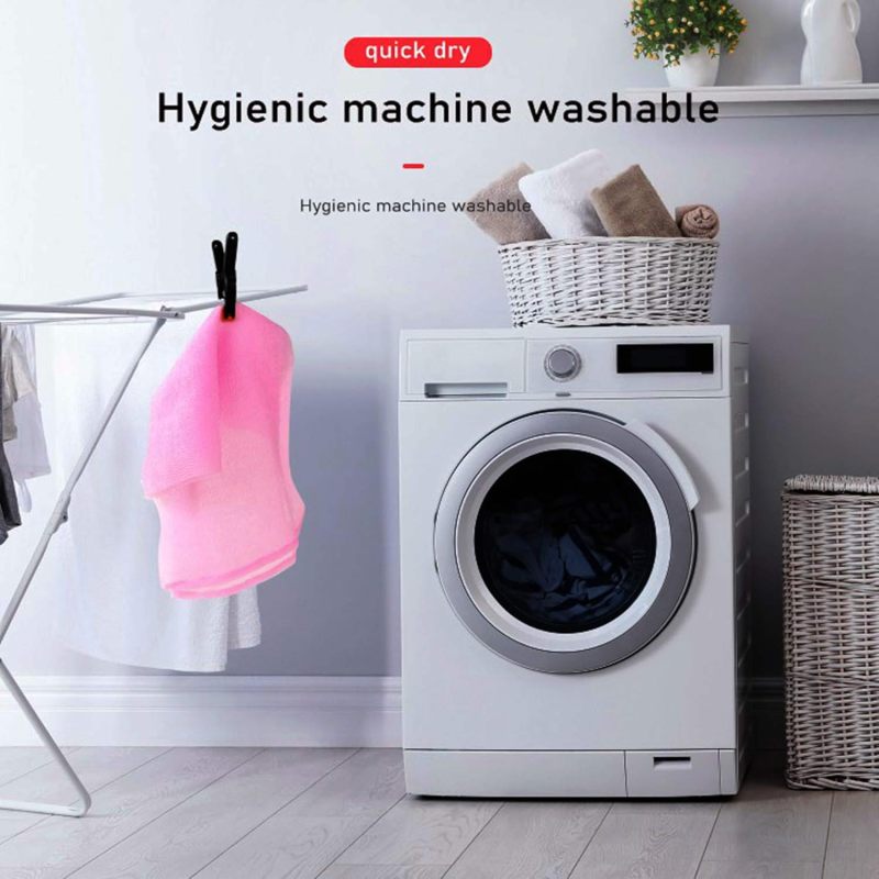 Exfoliating Towel Multicolor Nylon Body Scrubber - Gentle Deep Cleansing Back Scrubber for Shower Bath Daily Hygiene - Image 2