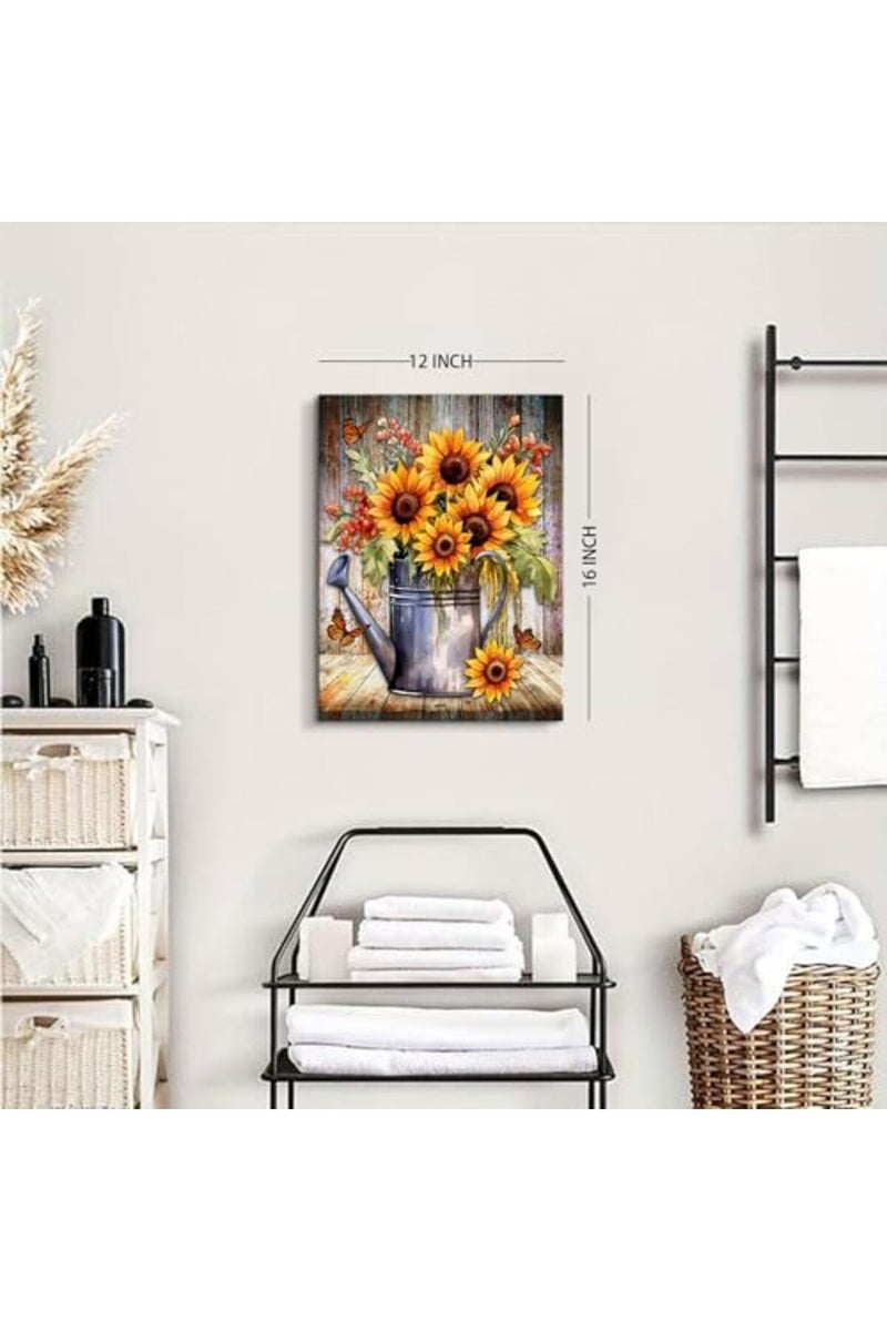 sunfrower Rustic Farmhouse Sunflowers Wall Art - Image 5