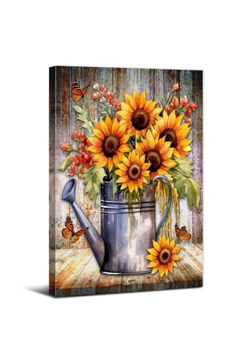 sunfrower Rustic Farmhouse Sunflowers Wall Art - Image 2