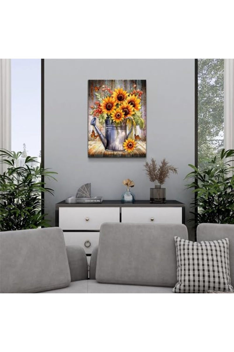 sunfrower Rustic Farmhouse Sunflowers Wall Art - Image 4