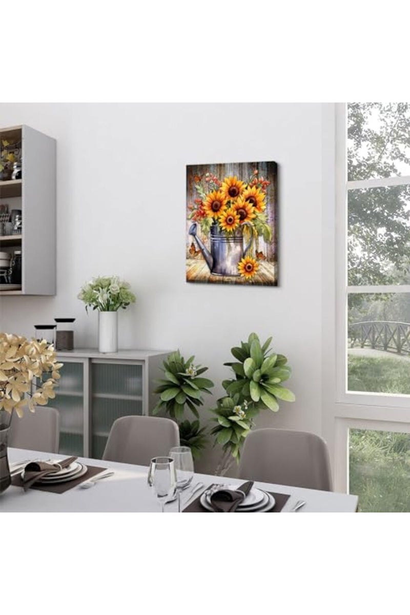 sunfrower Rustic Farmhouse Sunflowers Wall Art - Image 3