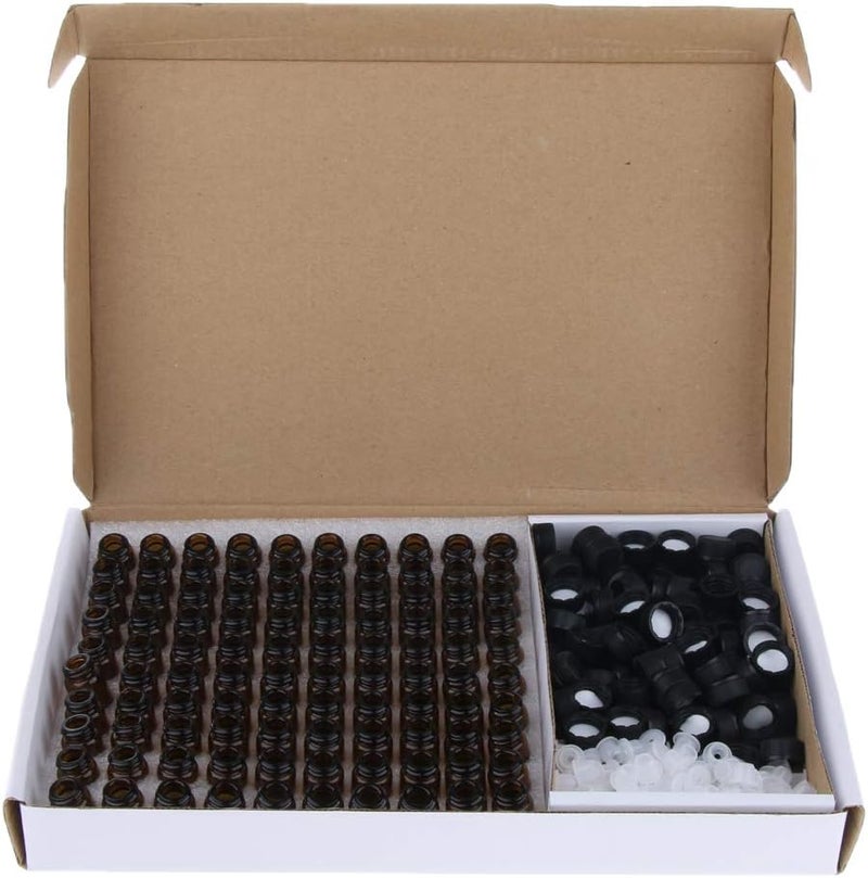 klarako Essential Oils Bottles  Pack of 100 2ml Mini Amber Glass Bottles with Orifice Reducers  Aromatherapy Oils Storage  1ml 2ml 3ml  1ml - Image 3