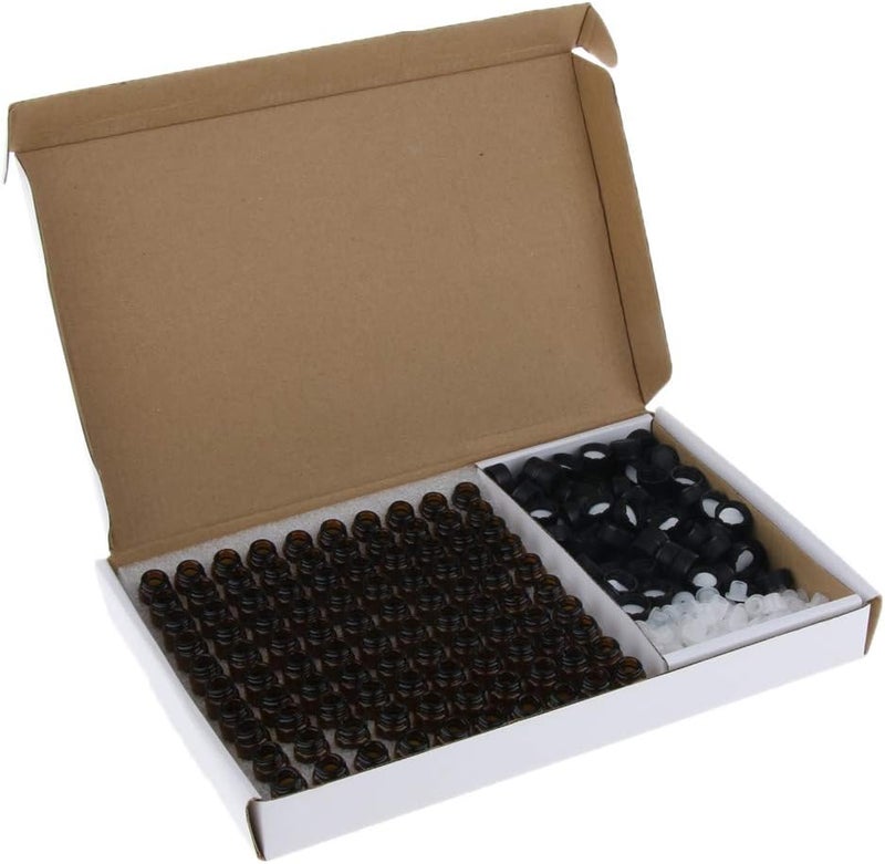 klarako Essential Oils Bottles  Pack of 100 2ml Mini Amber Glass Bottles with Orifice Reducers  Aromatherapy Oils Storage  1ml 2ml 3ml  1ml - Image 2