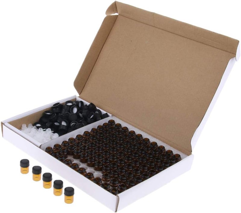 klarako Essential Oils Bottles  Pack of 100 2ml Mini Amber Glass Bottles with Orifice Reducers  Aromatherapy Oils Storage  1ml 2ml 3ml  1ml - Image 5