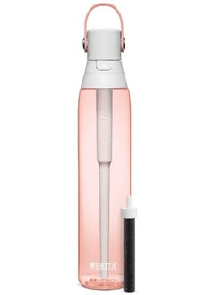BRITA Brita Insulated Filtered Water Bottle with Straw, Reusable, BPA Free Plastic, Blush, 26 Ounce  - Image 1