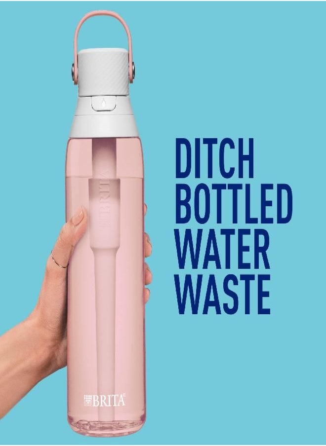 BRITA Brita Insulated Filtered Water Bottle with Straw, Reusable, BPA Free Plastic, Blush, 26 Ounce  - Image 4