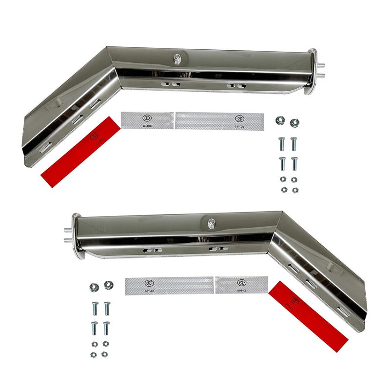 BST BSSP Semi Trucks Angled Spring Loaded Mud Flap Hanger Stainless Angled Spring Loaded Mudflaps Bracket for Commercial Truck Heavy Duty HD Mudflap Hanger Bolt Spacing 212 25 Right Left Side