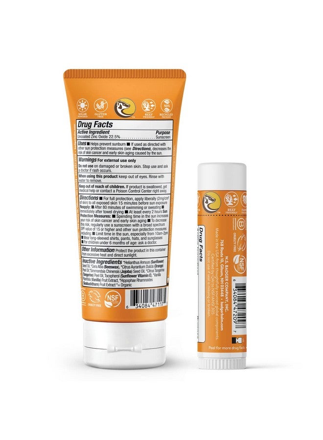 بادجير مجموعة واقي الشمس المعدنية للأطفال، كريم بعامل حماية من الشمس 40 وكريم وجه بعامل حماية من الشمس 35، مقاوم للماء وواسع الطيف وآمن على الشعاب المرجانية مع أكسيد الزنك واليوسفي والفانيليا - Image 2